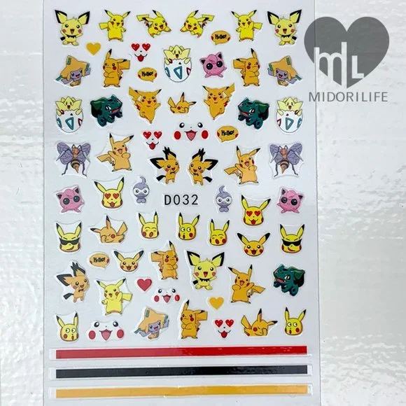 POKEMON Fingernail Stickers Manicure Decals - Picture 2 of 8